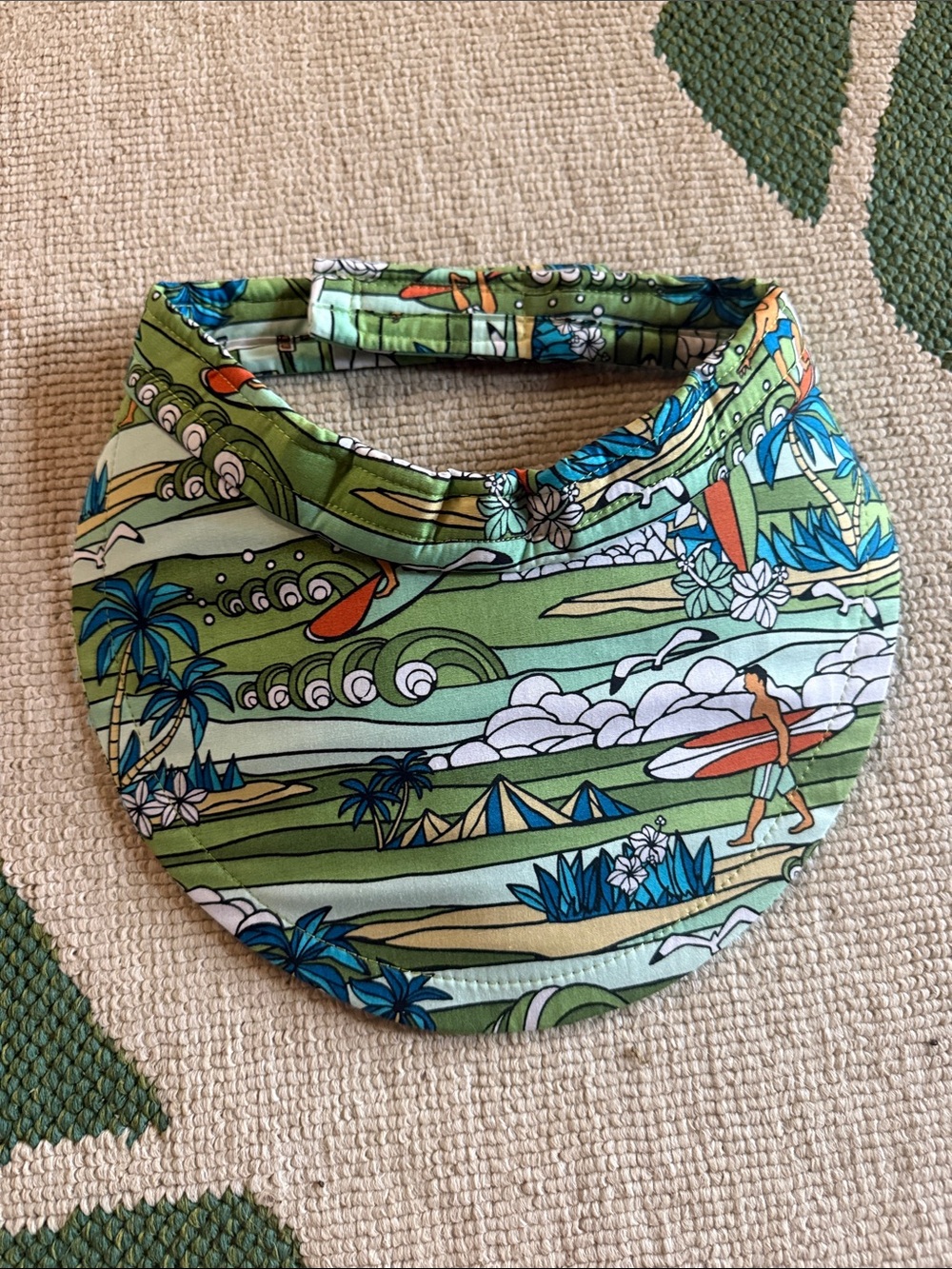 Vintage Green Surf Print Visor